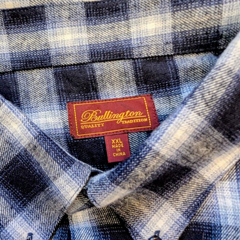 Bullington Brushed Cotton Blend Flannel - XXL - Navy - Picture 2 of 2